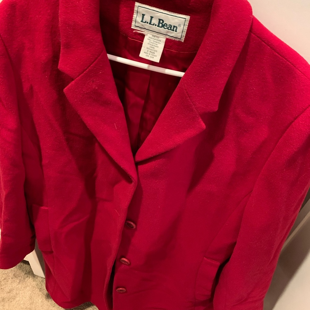 LL Bean Red Peacoat. Large